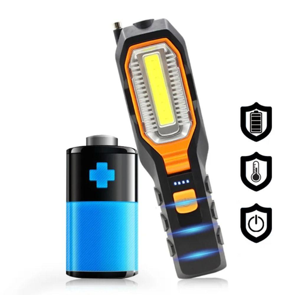 COB Compact Work Light Plastic Hook Design Lightweight Car Garage Mechanic Lamp Bright Energy Saving Warning Torch Camping