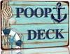 KanaAt Poop Deck Metal Tin Sign Vintage Nautical Home Wall Decor Rustic Beach Bathroom Boat Ocean Style Deco