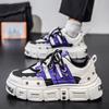 Men’s Sports Shoes Punk White Skateboard Shoes Elevator Platform Sneakers Student Purple Running Sneakers Plus Size