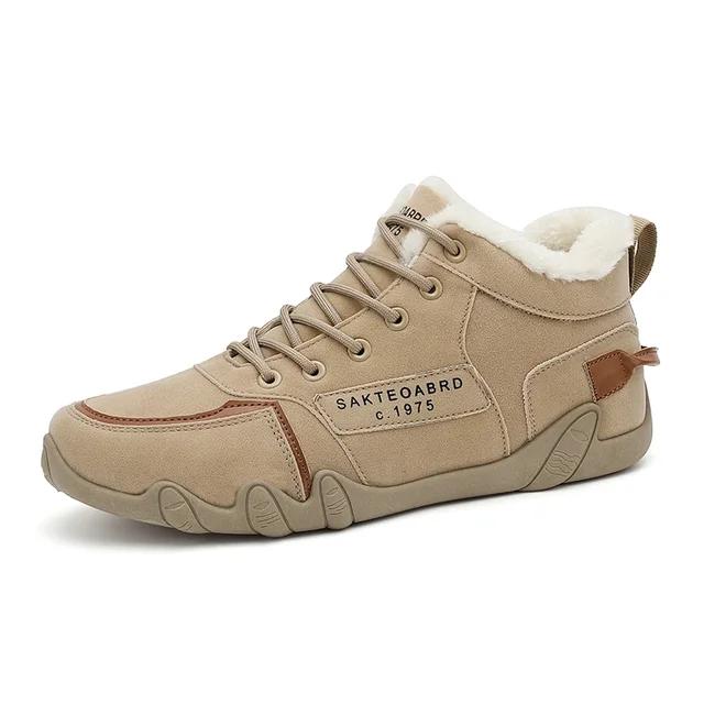 Quilted Men's Boots 2024 New Winter Ankle Boots for Men Snow Cotton-padded Shoes Thicken Plush Warm Casual Loafers Male Sneakers