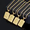Trendy Titanium Steel Square Pendant Choker Necklace with 26 English Letters for Couples