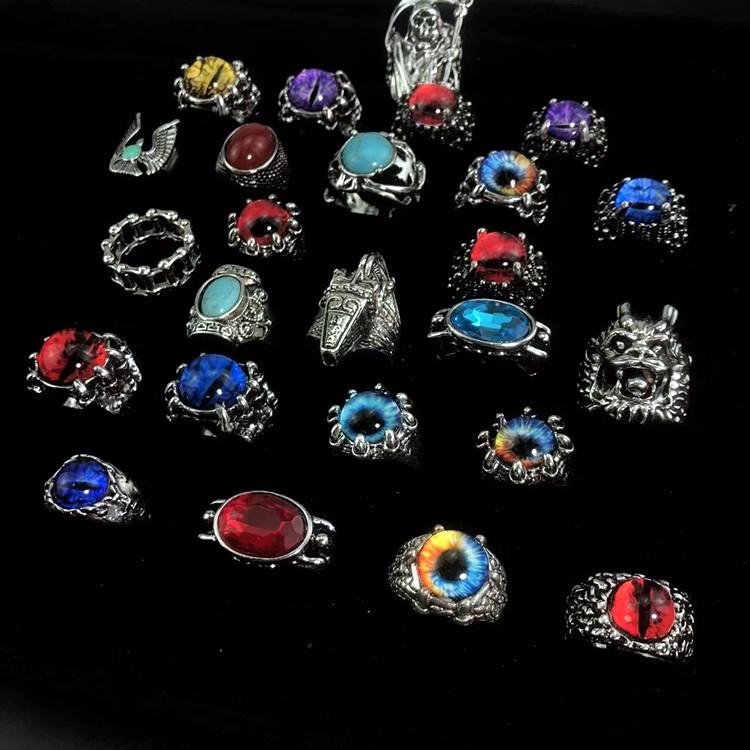Men's Demon Eye Bracelet & Hip Hop Zinc Alloy Ring
