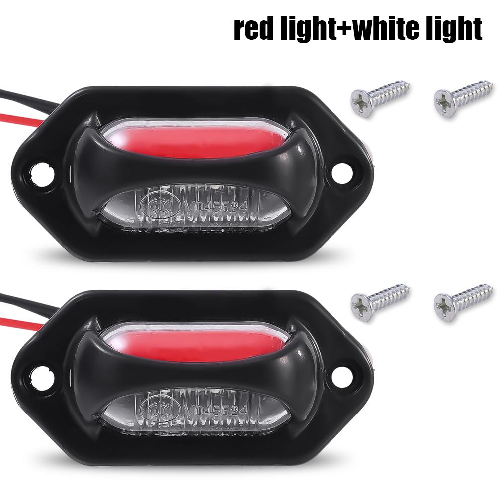 12-24V LED Car Truck License Plate Lights Waterproof White Red Side Marker Light for Car Motorcycle Van SUV Signal Tail Lamp