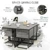 10 Seater Rattan Cube Garden Furniture Set, Rattan Dining Set with Cushions, Outdoor Dining Table and Chairs with 6 Armchairs, 4 Stools