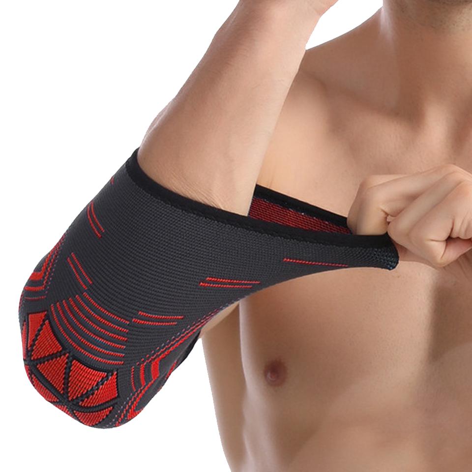 Loogdeel 1Pcs Elbow Guard Knitted Nylon Breathable Sweat Absorbing Summer Running Sport Arm Guard For Cycling Fitness Basketball