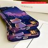 2DFlat Cute Cat Under Moonlit Sky Phone Case All inclusive film hard iPhone case, compatible with iPhone 18 Pro Max 17 16 15 14 13 12 11