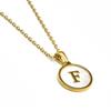Collier Luxenter en nacre blanche finie en or jaune 18K - Alphabet F