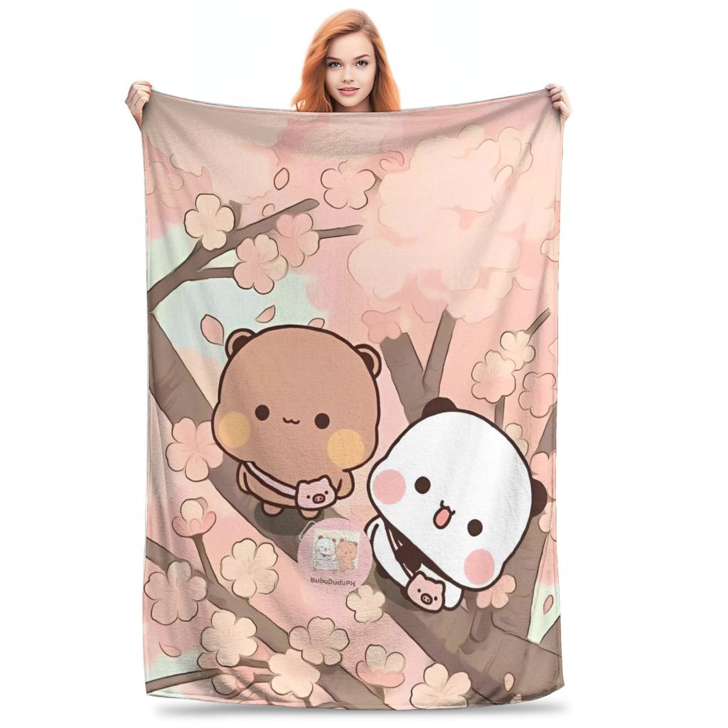 Bear Cartoon Cute Bubu Dudu Blankets Fleece Decoration Multi-function Super Soft Throw Blankets for Bed Outdoor Rug Piece
