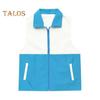 Volunteer Vest Bright Color-Blocked Design Lapel Sleeveless Zipper Placket Waistcoat Loose Fit Pockets Charity Uniform Group Vest