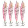 4Pcs Artificial Simulation Fish Lure Bait Fishing Tackle Dual Squid Hook with Luminous Stick Slotpink