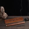 Orchid Scroll Chinese Style Incense Holder - Ebony Rosewood & Purple Light Wood