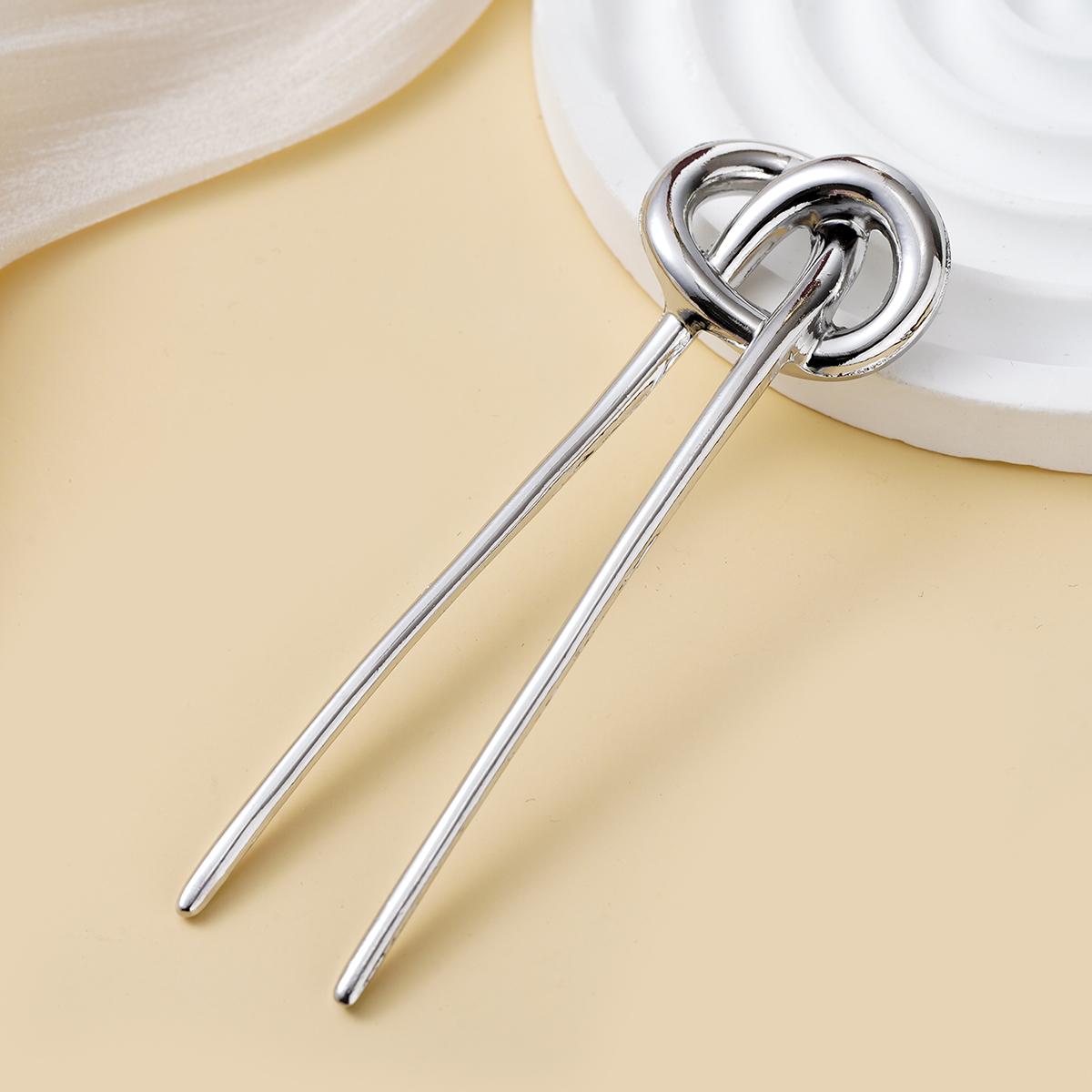 

Metal Alkali Water Knot Hairpin for Women, Ins Golden Surface Rope Knot Hairpin Headwear, Simple and Versatile Hair Accessory