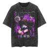 Parentchild Fashion Anime Comfortable Tshirt Jujutsu Kaisen Washed Tee Vintage Oversized Anime Graphic Men Casual Tops
