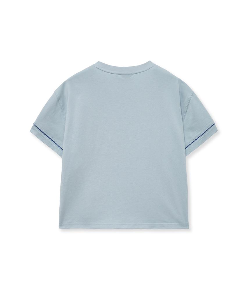 YALE Women'S Stitch Point T-Shirt_Blue Grey