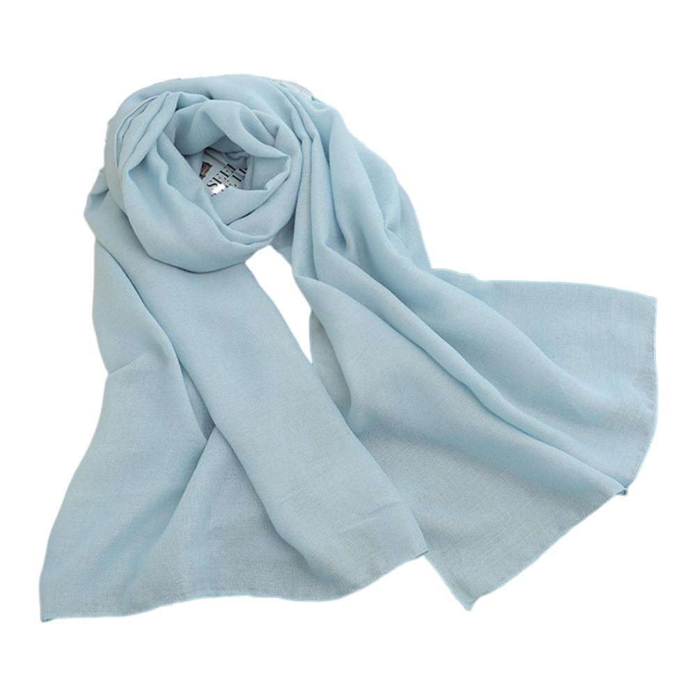 

Women Summer Scarf Large Long Lightweight Beach Gauze Shawl Wrap Uniform Color Thin Long Shawl Daily Wear High Quality Practical Daily Use One Size светло-синий