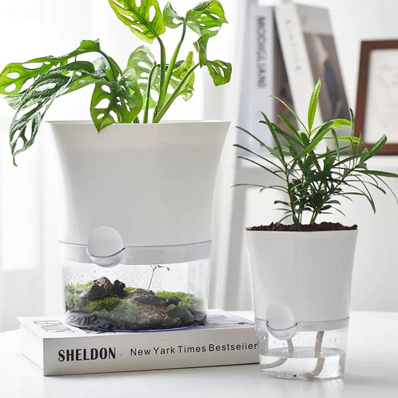 Mini Hydroponik Blumentopf Haus Vase Dekor Transparent Imitation Kunststoff Erdelose Pflanzentöpfe Grüne Pflanzen Topf Für Zuhause