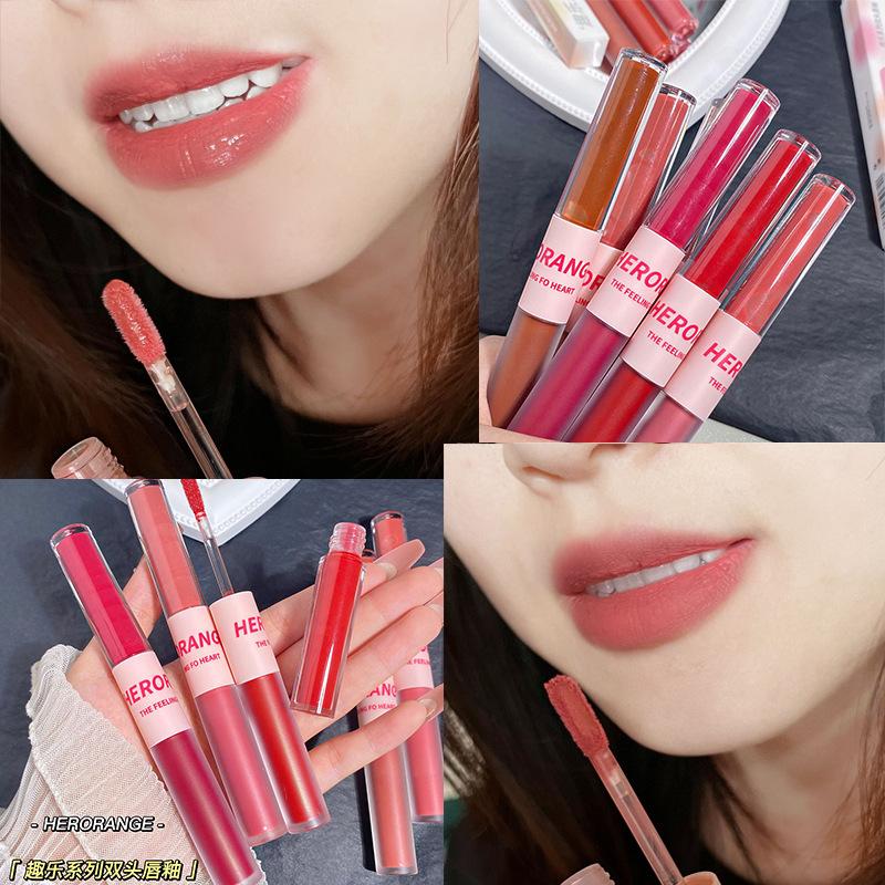 

Серия HER ORANGE ~ Funnix, двусторонняя глазурь для губ, матовый бархатный белый блеск для губ, стойкий красочный увлажняющий зубчатый блеск для губ 04