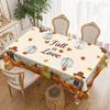 1 Piece Thanksgiving Tablecloth - Pumpkin Scarecrow Fall In Love Wooden House And Autumn Leaf Pattern, Suitable For Dining Table