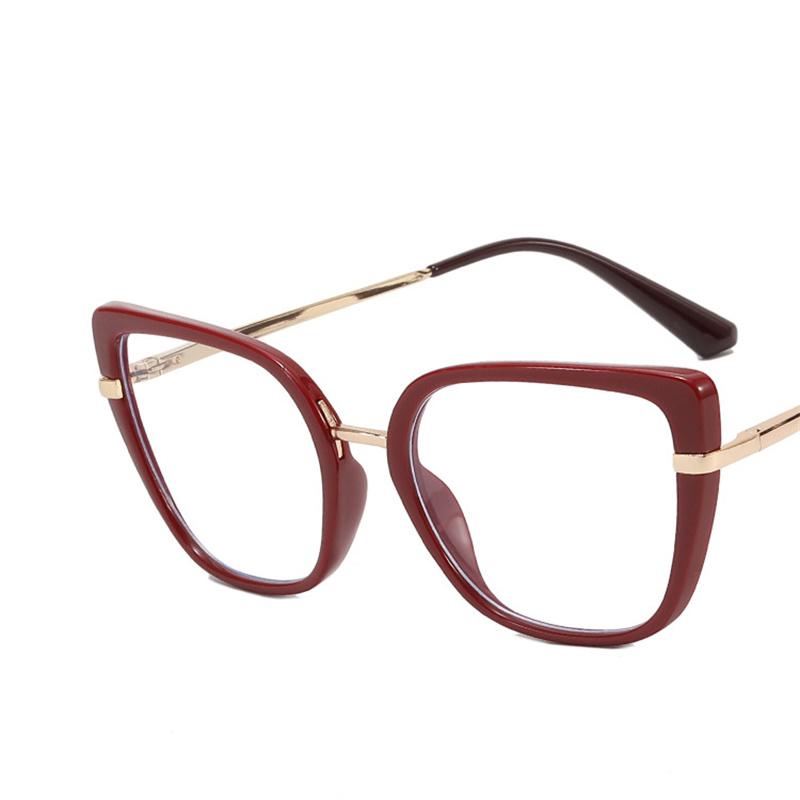 Latest Durable Metal Metal Cat Eye Eyeglasses for Ladies Rectangular Spectacle Frame Frame Glasses Girls Optics Glasses Eyewear Gradient Color