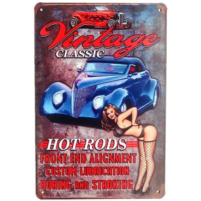 Pin Up Girl Metal Tin Signs Vintage Wall Art Painting Bar Pub Cafe Shop Home Decor Sexy Lady Poster Plate Plaque