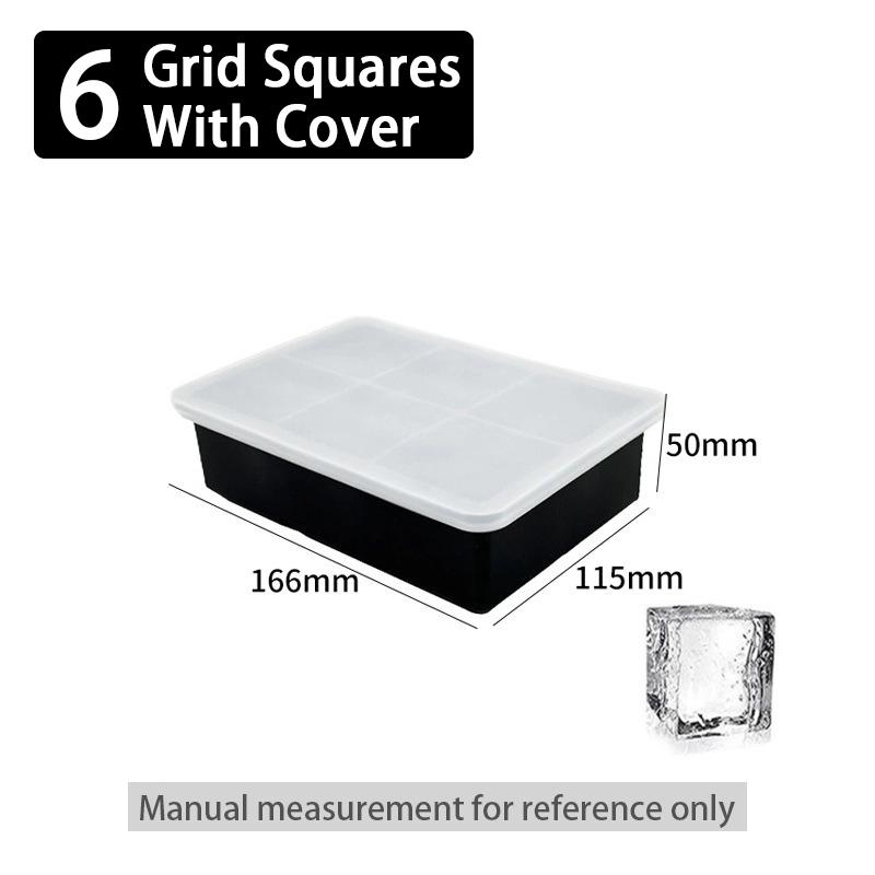 Silikon-Eisformen Mehrfach wiederverwendbare Eiswürfel-Formen Gitter Große Eiswürfelform Silikon-Kühler