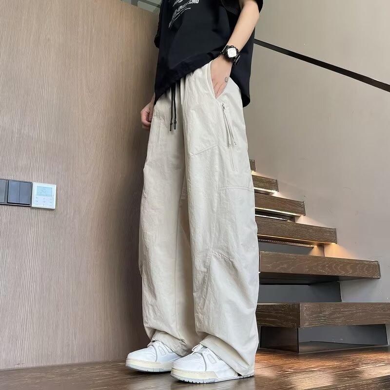 Summer New American Trendy Brand Large-size Overalls Men's Loose and Enlarged Straight Casual Pants Outdoor Charging Trousers