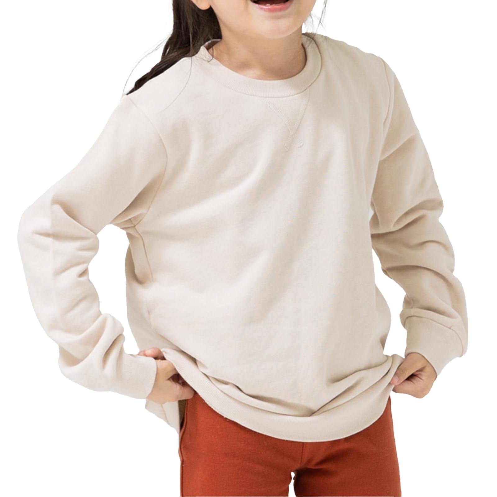 

Одежда Толстовка однотонная детская для мальчиков и девочек из хлопка Uni Детская одежда из хлопка с длинным рукавом Толстовка из флиса 140 см Кремовый [chil2] Детская 100%