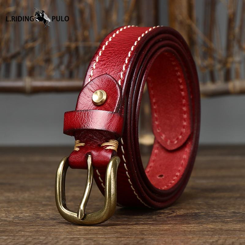 Retro Trend All-match Stitching Decorative Belt for Women Pure Cowhide Hot Jeans Belt