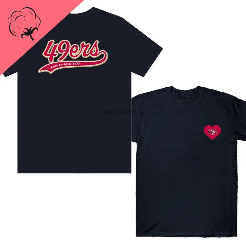 San Franciscos Tee Tops San Franciscos 49ers Logo Streetwear Cotton Unisex Man T-shirt