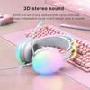 Gaming Headphone with Microphone LED Light Bass Adjustable Headband Headset Headphone Surround Sound for Travel/Office