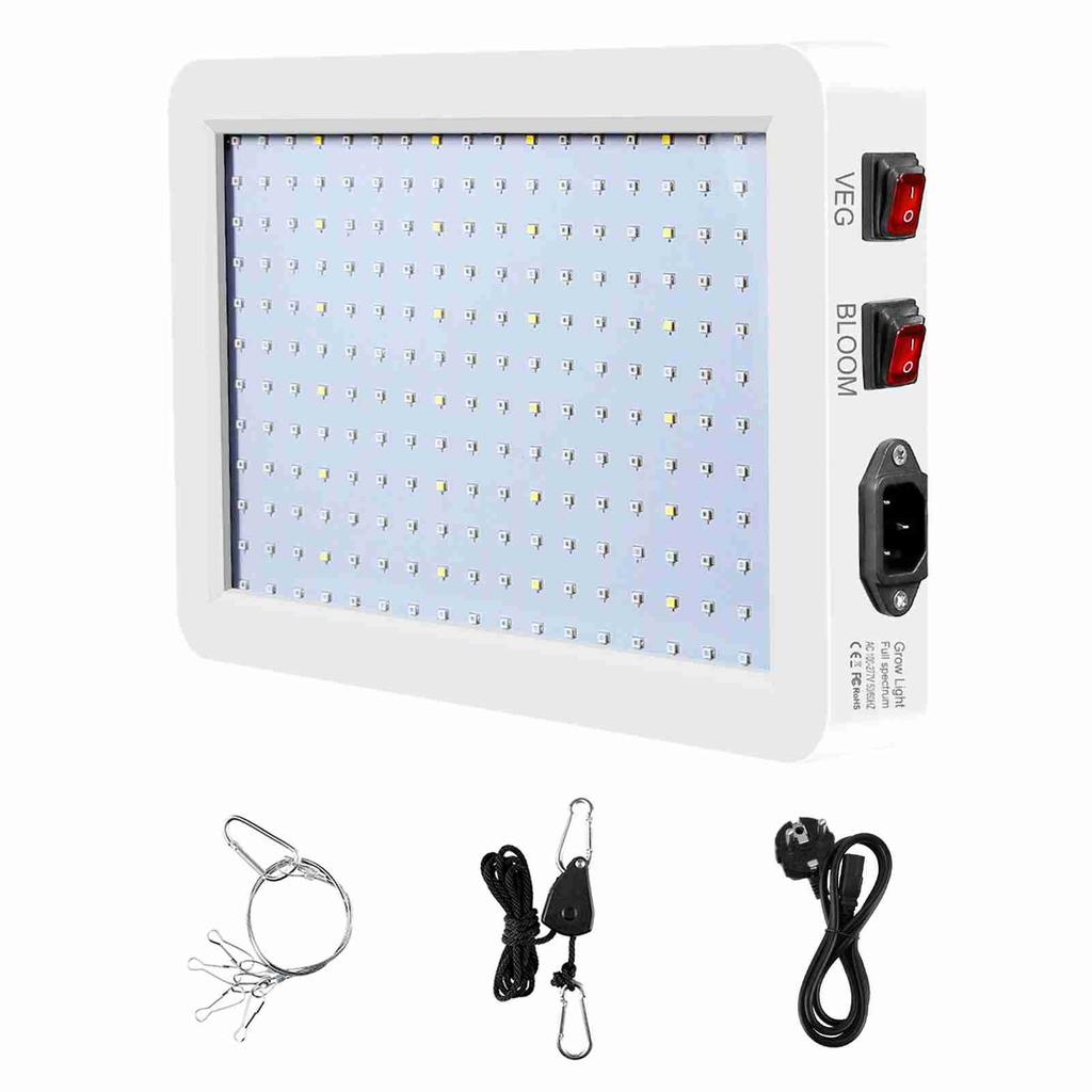 1000W LED Grow Light for Indoor Plants 216 LEDs Full Spectrum Veg and Bloom Dual Switch IP65 Waterpr