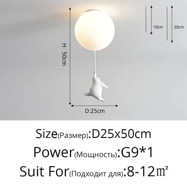 Cartoon Bear Baby Led Chandeliers Balloon Lights Children Bedroom Living Dining Room Pendant Hanging Lightings Designer Lamps