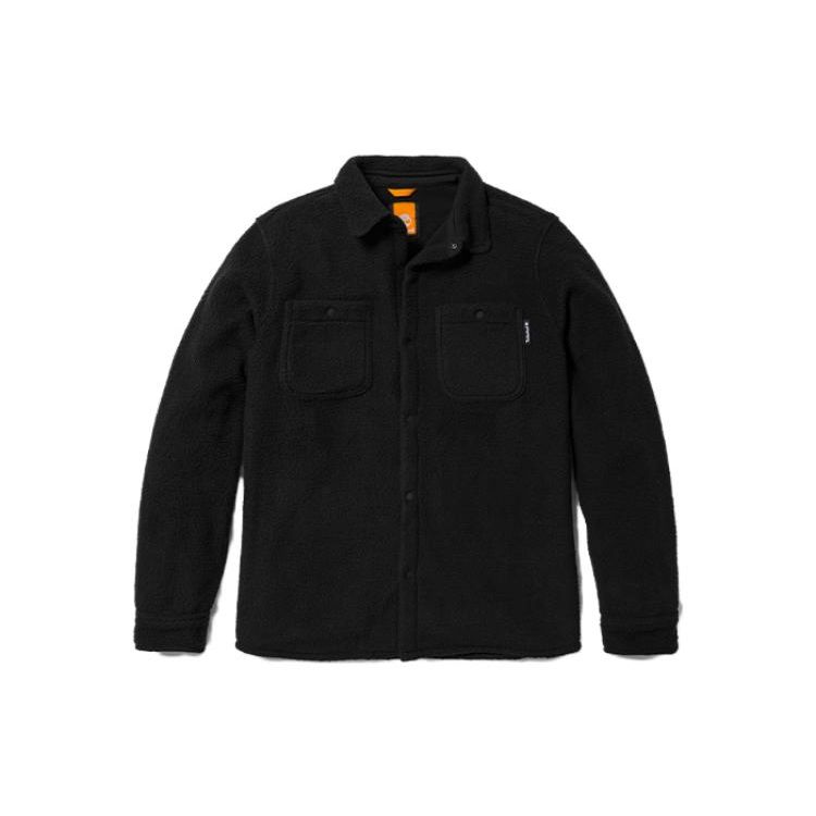 

Timberland Solid Color Casual Warm Long Sleeve Shirt Men shirts Black A5VHH XS