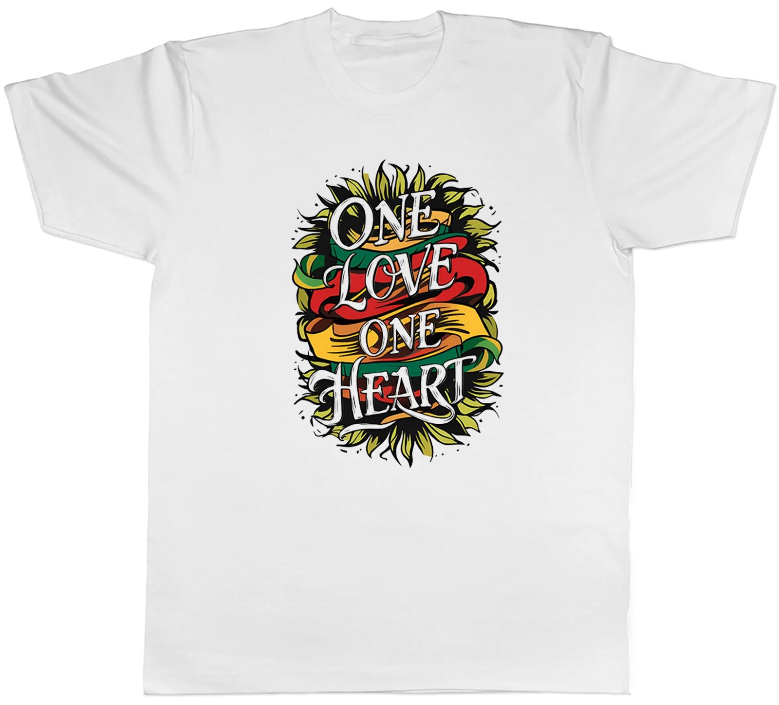 Reggae Lover Mens T-Shirt One Love One Heart Music Tee Gift XL