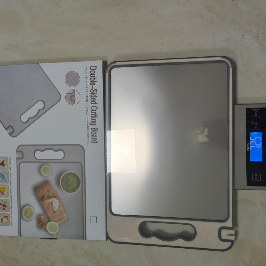 304 Stainless Steel, Dual-Sided, Anti-Mold Cutting Board with Edged Defrosting and PP Material for Household Use.