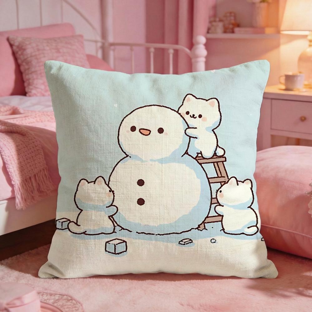 DecorsnowmanS Cushion Cover Premium Comfort Reversible Pillow Cove Two in One Design for Any Room Car Interior