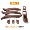 Right Hand Driver RHD Beige Black Car Interior Leather Door Handle Assembly 7PCS Set For BMW 5 Series F10 F11 523i 525i 528i 530