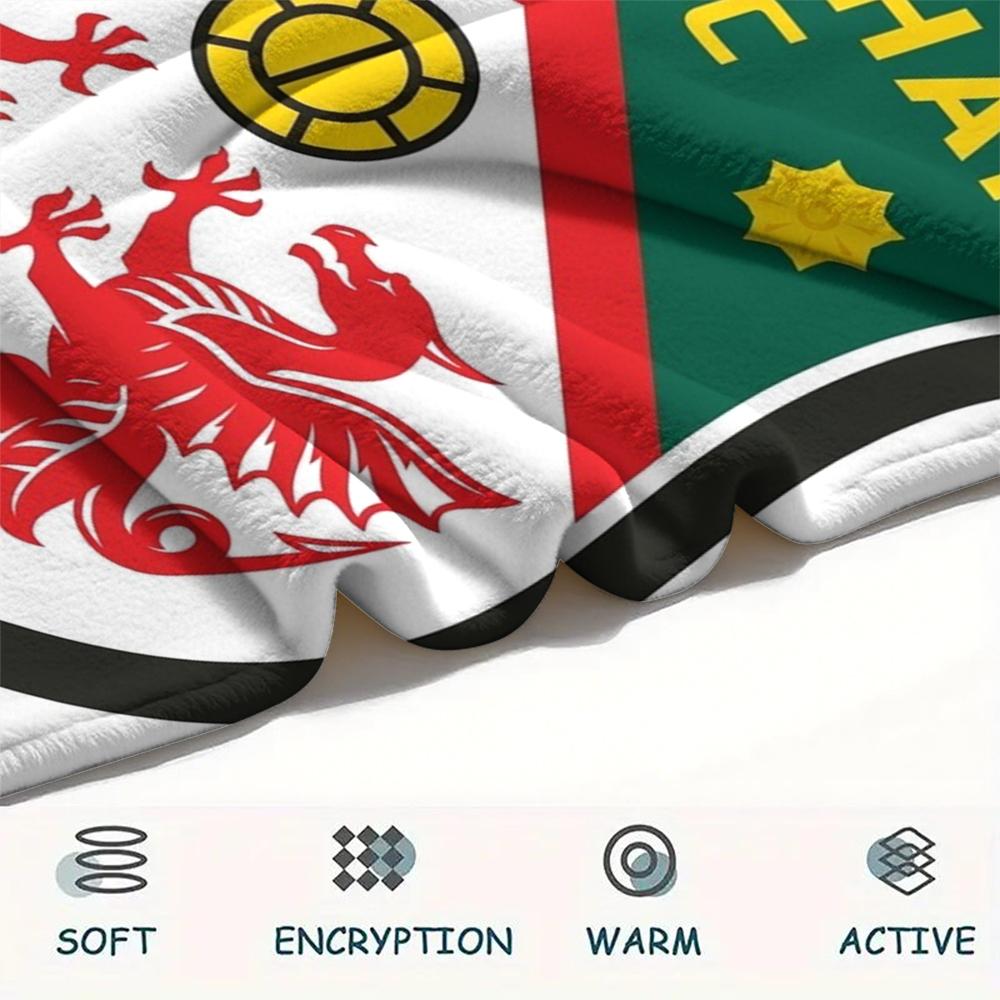 1PC Custom Name Wrexham AFC Patterned Flannel Blanket Suitable For All Seasons for Home Decor Warmth and Comfort Gifts Holiday Present