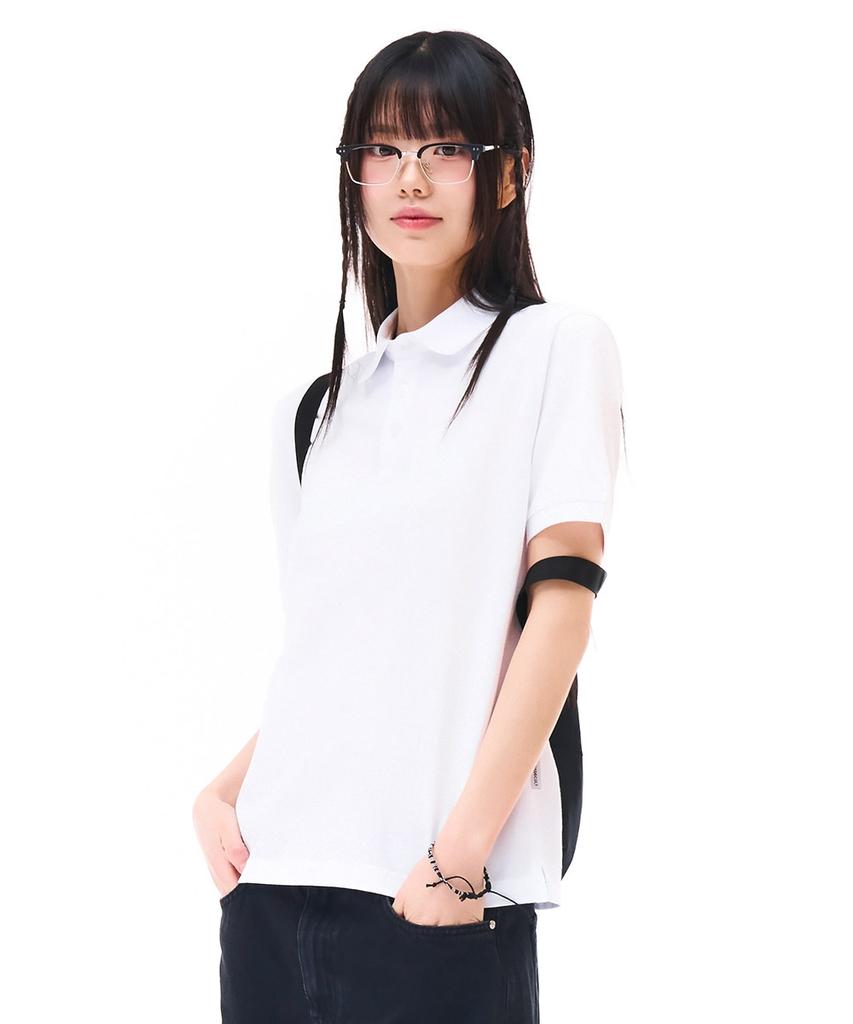 CHASECULT Unisex Cool Pique Collared T-Shirt - White