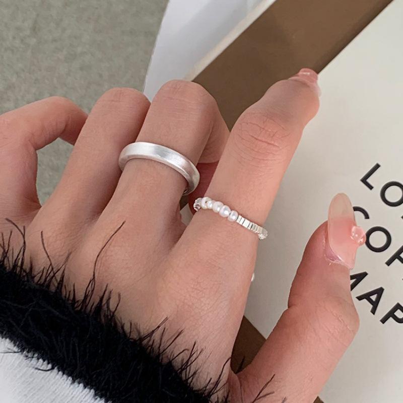 Adjustable Women's Trendy Brushed Texture Ring
