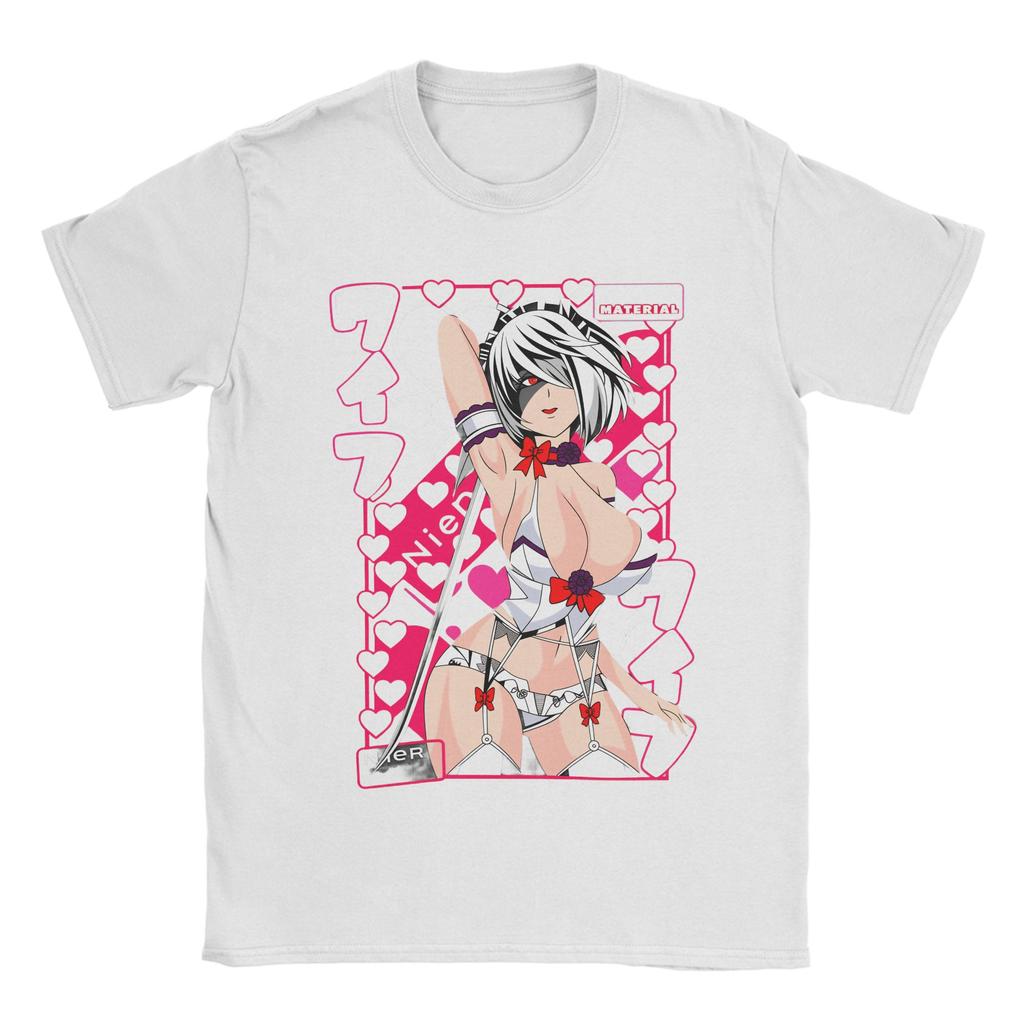 YoRHa 2B Anime Game Fans Art T Shirt Summer Harajuku T Shirts Unisexs 100 Cotton ONeck 4XL 5XL 6XL Tees Short Sleeve Tshirt
