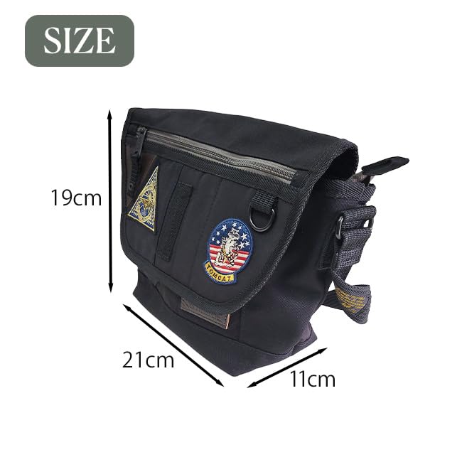 Avirex TOPGUN3 Mini-Umhängetasche, Limitierte Auflage, Herren-Umhängetasche, Crossbody-Tasche, Schwarz