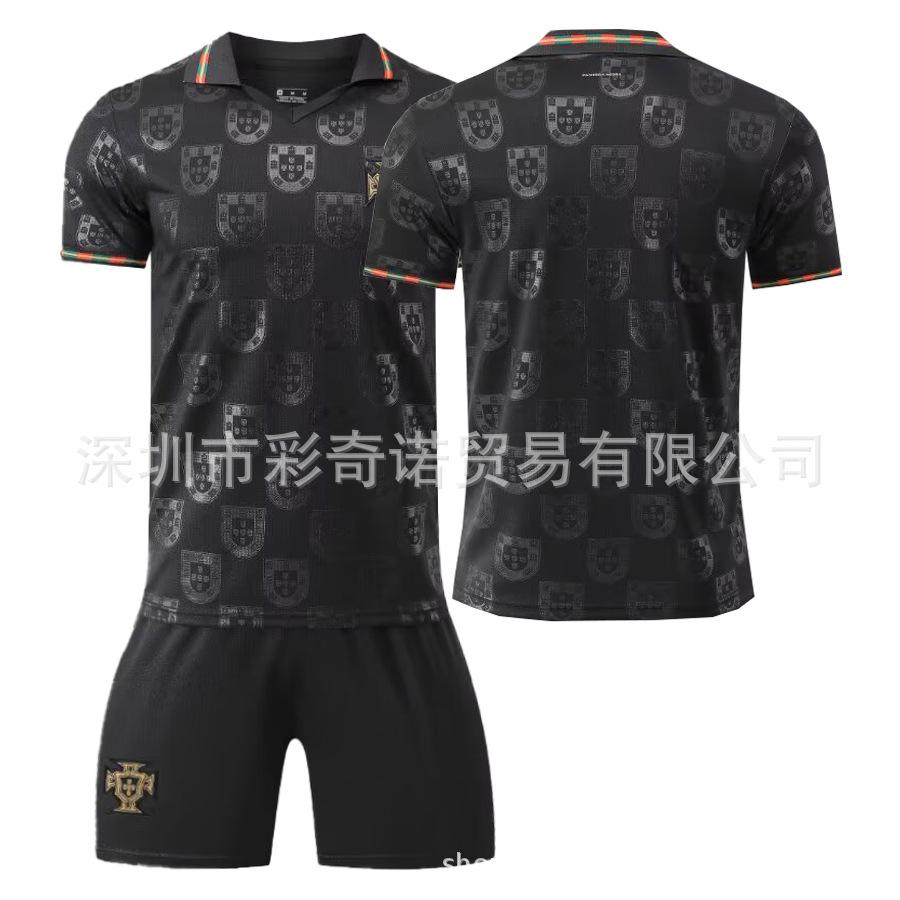 2627 World Cup football jersey No. 7, No. 10, 21 Ruota commemorative new Portuguese black suit football jersey cross 16