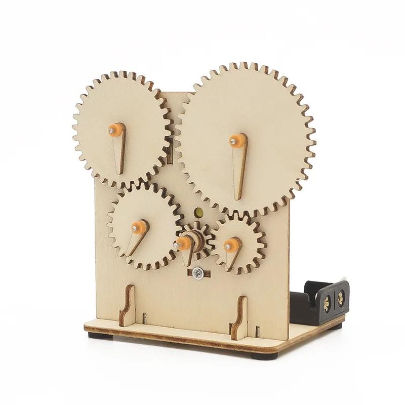 DIY 3D Wooden Mechanical Gear Puzzle Electric-Powered Laser-Cut STEM Science Fun Kids Assembly Educational Building Gift Toy
