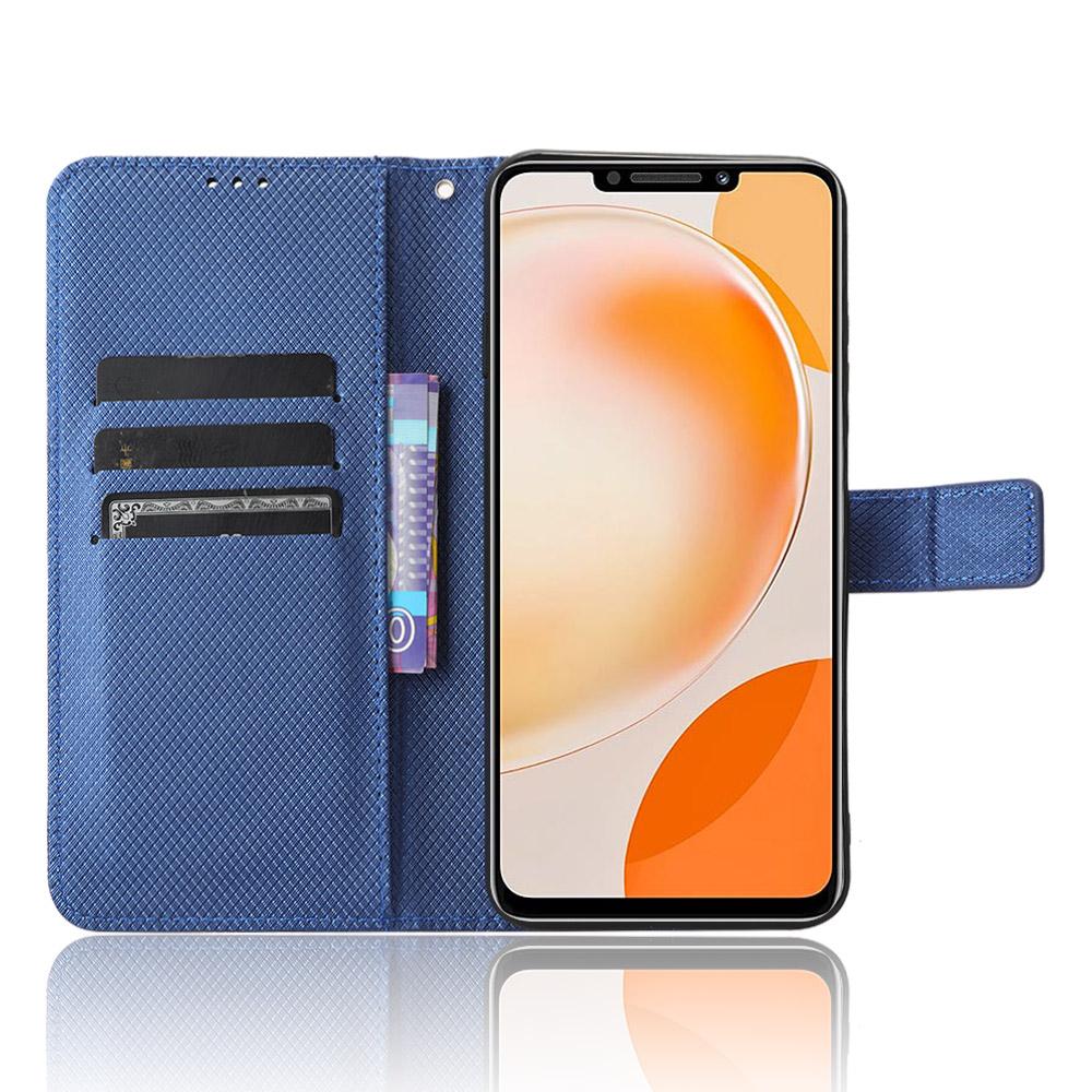 

For Huawei nova Y91 4G/Enjoy 60X Wallet Phone Case PU Leather Diamond Texture Phone Stand Cover Black