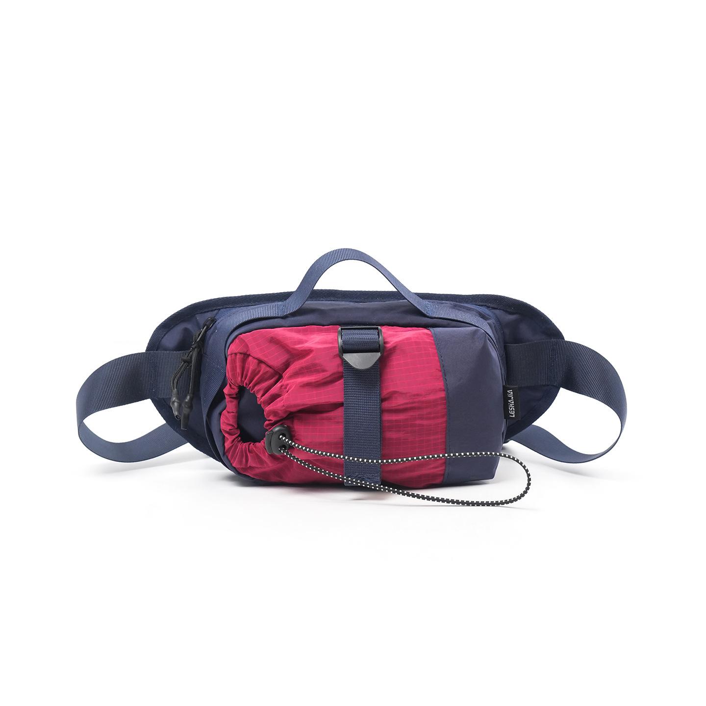 Color Block Waist Pack with Water Bottle Holder Lightweight Outdoor Running and Hiking Belt Bag for Men and Women синий 1300₽