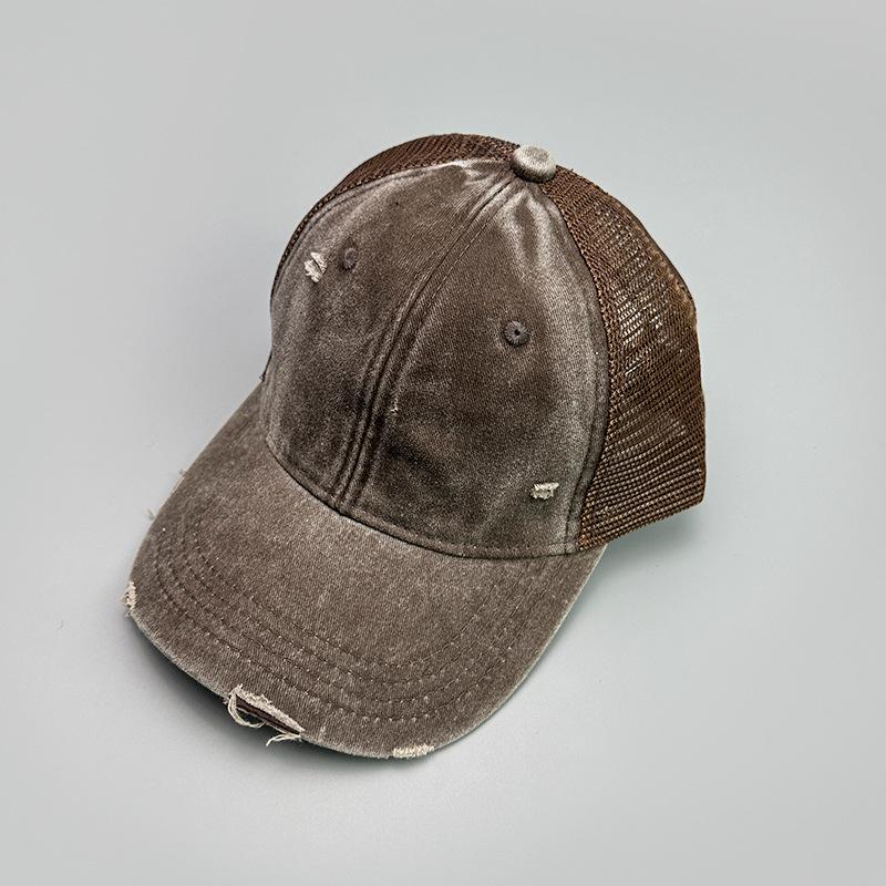 Retro Personalized Old Broken Wind Baseball Cap Men'S And Women'S Sunshade Breathable Mesh Casual Truck Hat