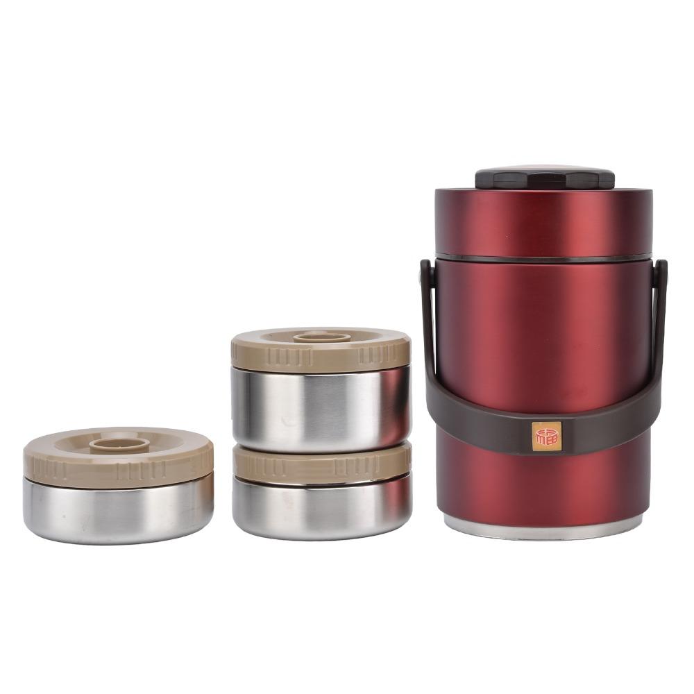 304 Stainless Steel Thermal Lunch Box 2000ml Portable Lunch Set  For Travel