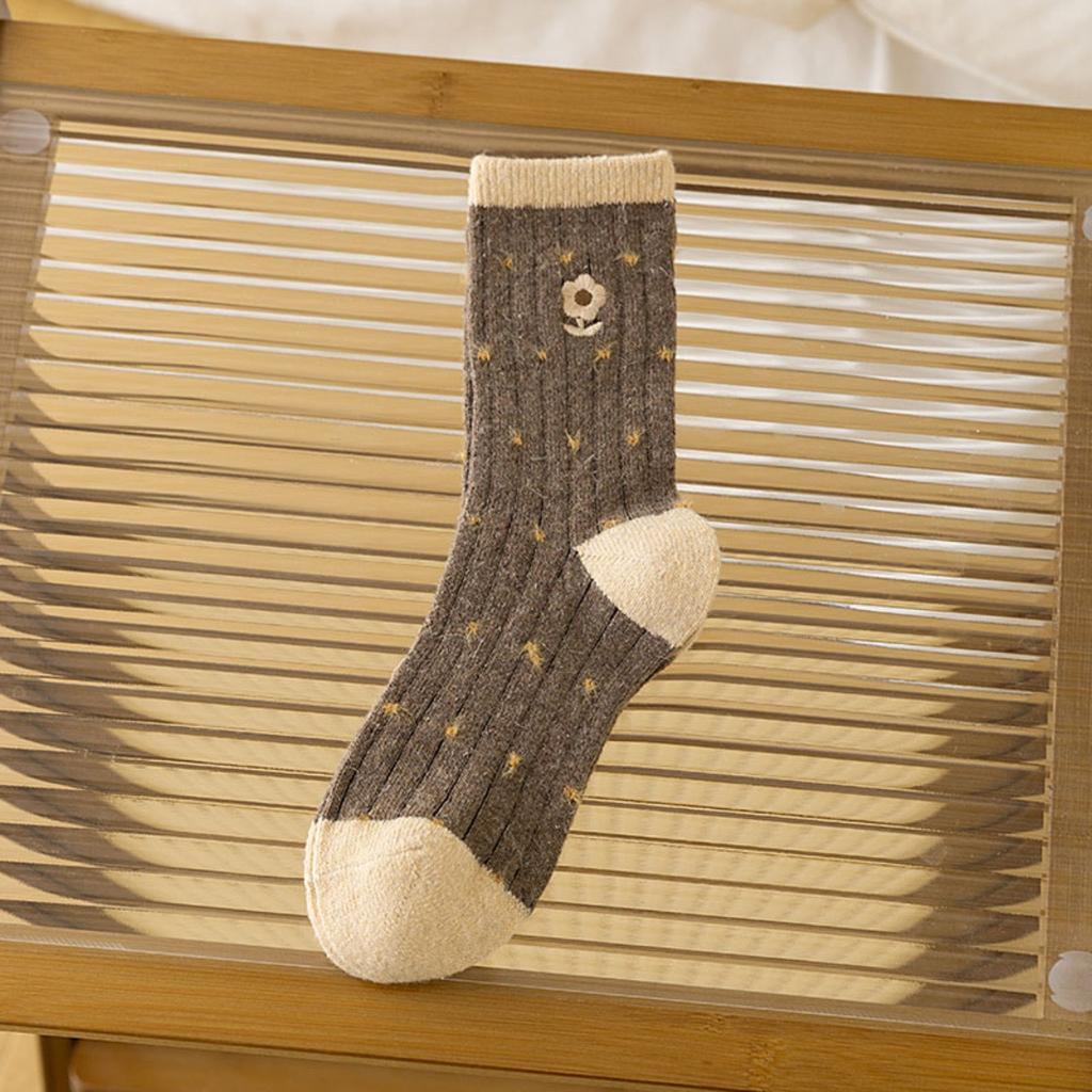 Wool Socks Medium Socks Thickened Warm Wool Socks Cute Cartoon Long Socks Socks