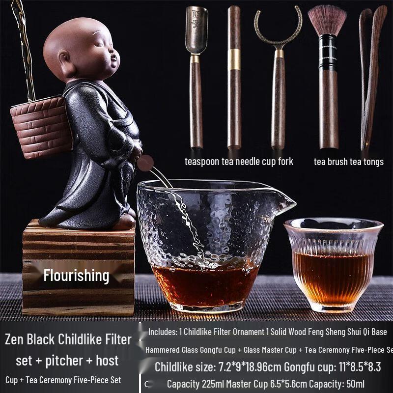 Purple Clay Tea Pet Ornament Set